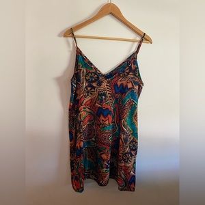 NWOT Shein printed sheath slip dress size L